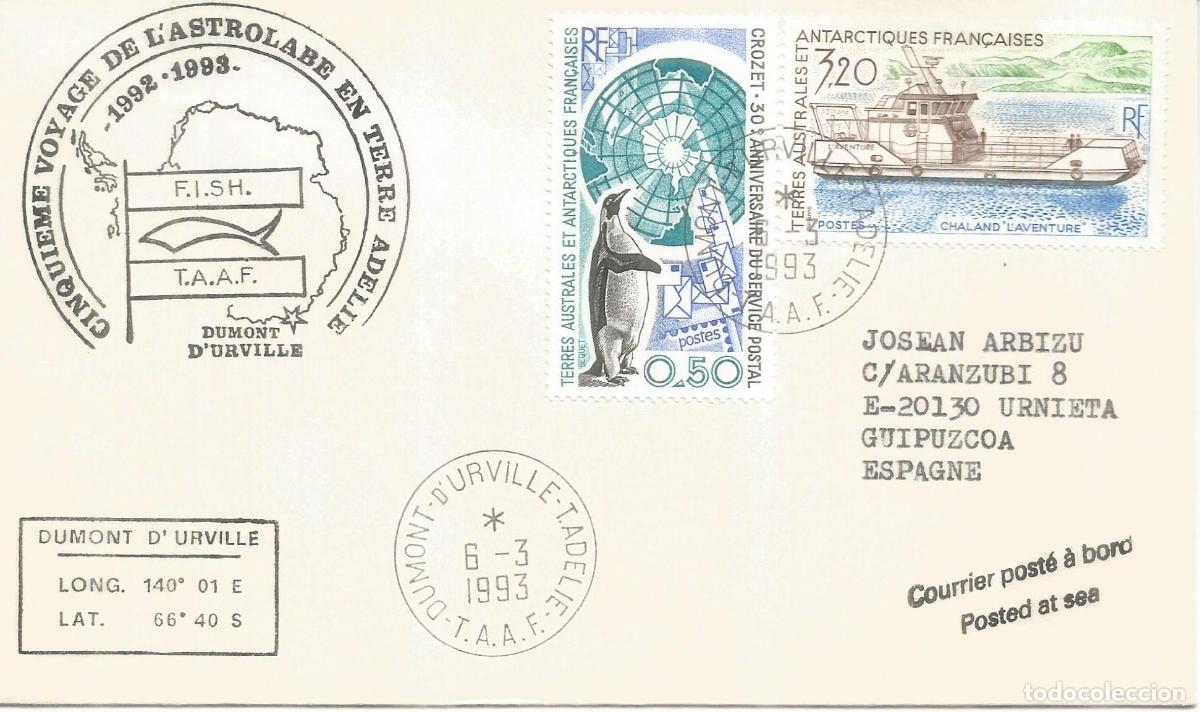 Selos: ANTARTIDA ANTARCTIC TAAF 1993 DUMONT D&acute;URVILLE FISHING SHIP L&acute;ASTROLABE PESCA FISH