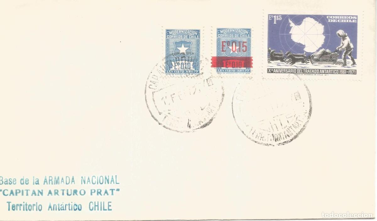 Sellos: ANTARTIDA ANTARCTIC CHILE BASE ARTURO PRAT 1973