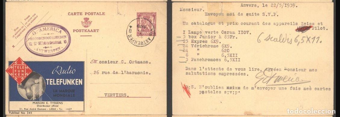 Stamps: BELGICA BELGIUM PUBLIBEL 341 TELEFUNKEN RADIO TELECOM