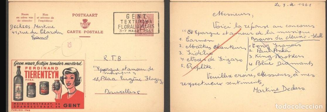 Francobolli: BELGICA BELGIUM PUBLIBEL 1745 MOSTAZA ALIMENTACION FOOD GASTRONOMIA GENT