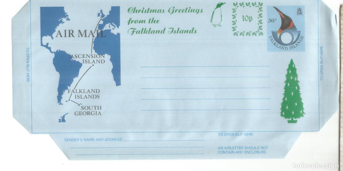 Timbres: ANTARTIDA ANTARCTIC SOUTH GEORGIA AIRGRAM PAISAJES SOBRECARGA NAVIDAD CHRISTMAS OVERPRINT