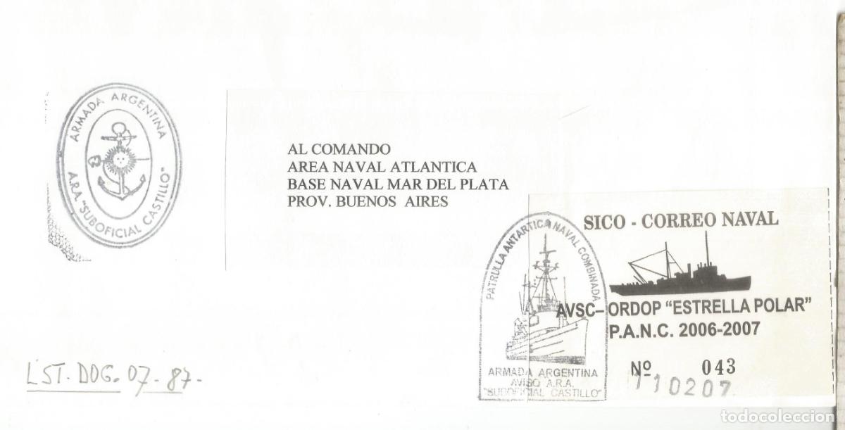 Timbres: ANTARTIDA ANTARCTIC ARGENTINA CORREO NAVAL ARA SUBOFICIAL CASTILLO