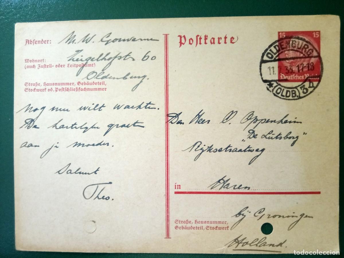 Selos: Carta postal Imperio Aleman de 1933