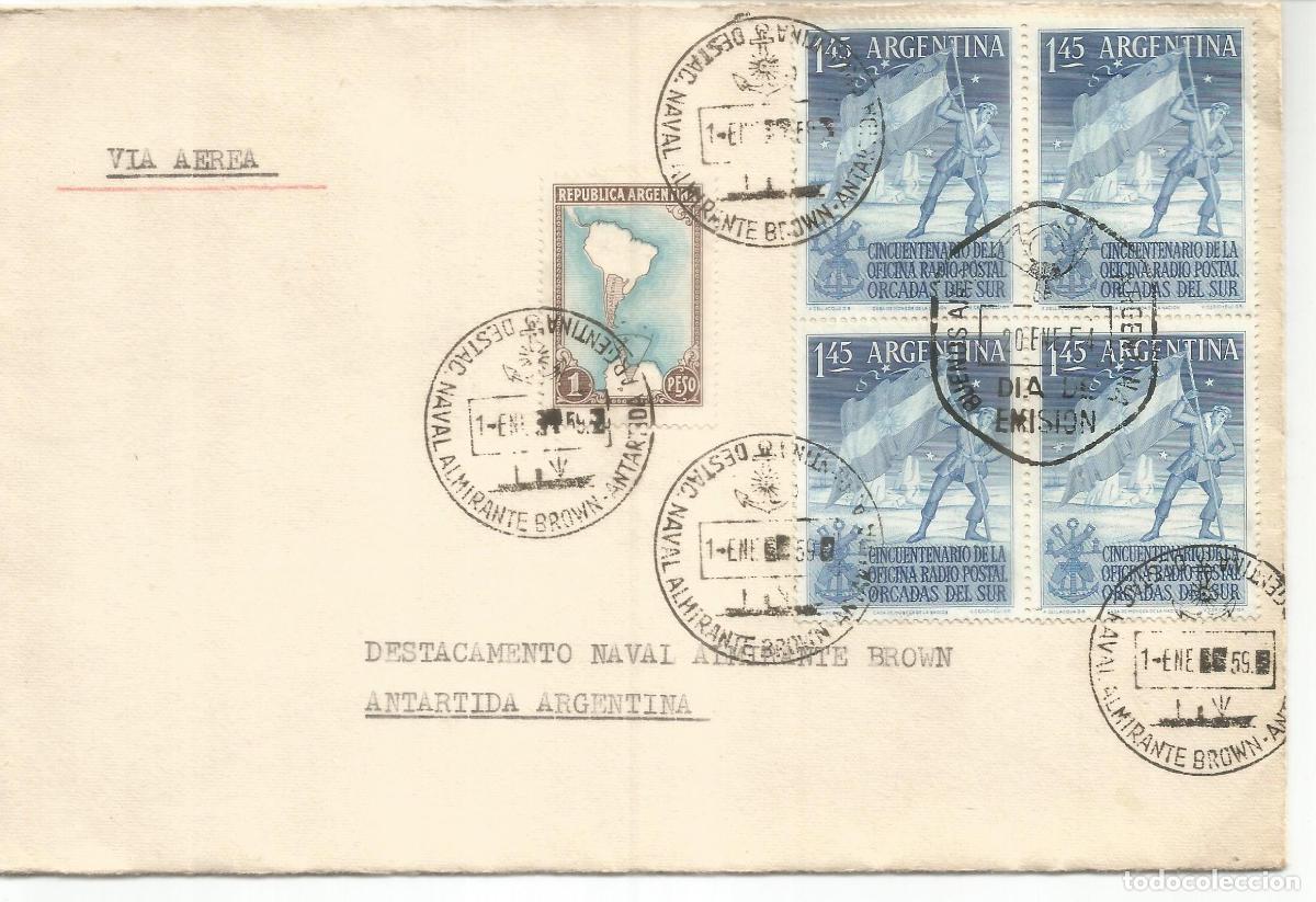 Timbres: ANTARTICA ANTARCTIC ARGENTINA DESTACAMENTO NAVAL ALMIRANTE BROWN