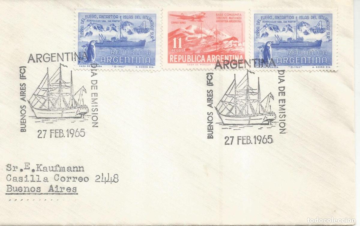 Timbres: ANTARTICA ANTARCTIC ARGENTINA BASE MATIENZO ROMPEHIELOS SAN MARTIN 1965