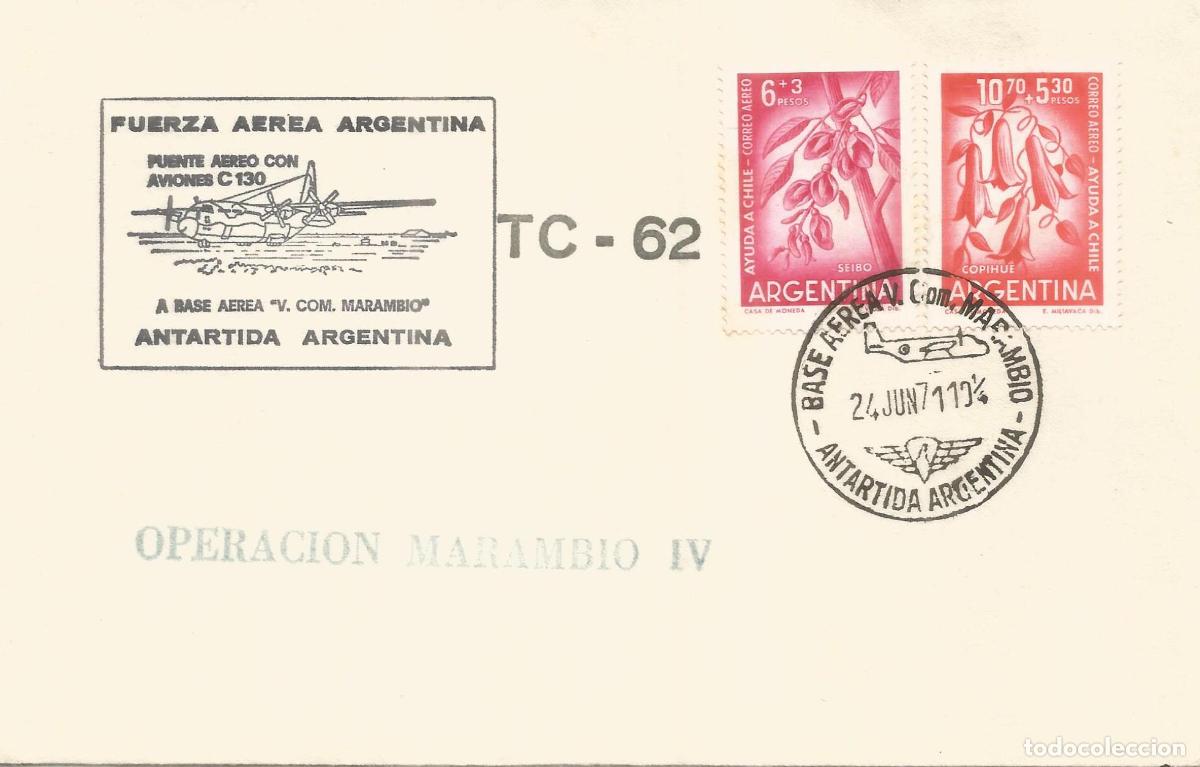 Timbres: ANTARTICA ANTARCTIC ARGENTINA BASE AEREA MARAMBIO AVION 1971