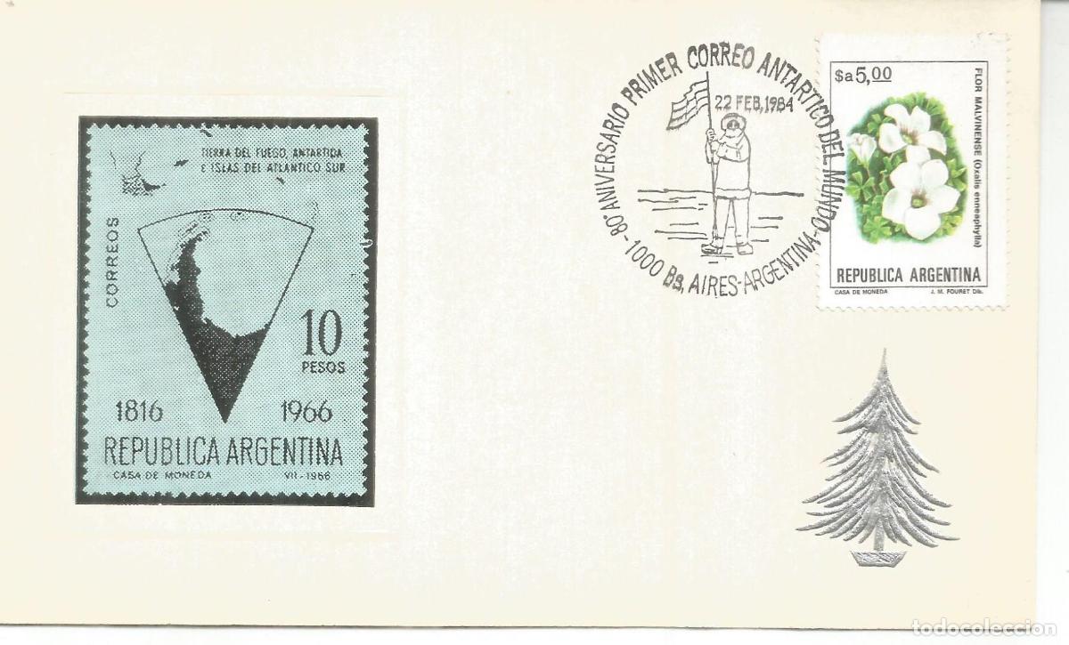 Timbres: ANTARTICA ANTARCTIC ARGENTINA 80 A&Ntilde;OS PRIMER CORREO ANTARTICO