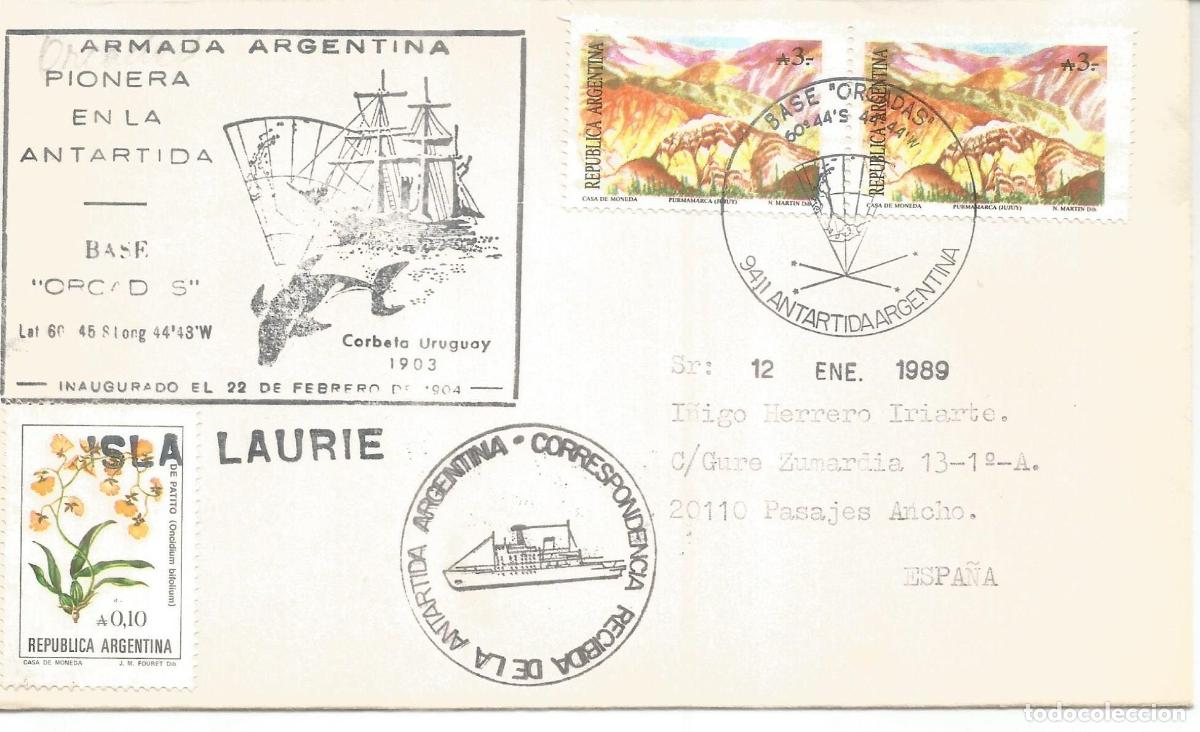 Timbres: ANTARTICA ANTARCTIC ARGENTINA BASE ORCADAS 1989