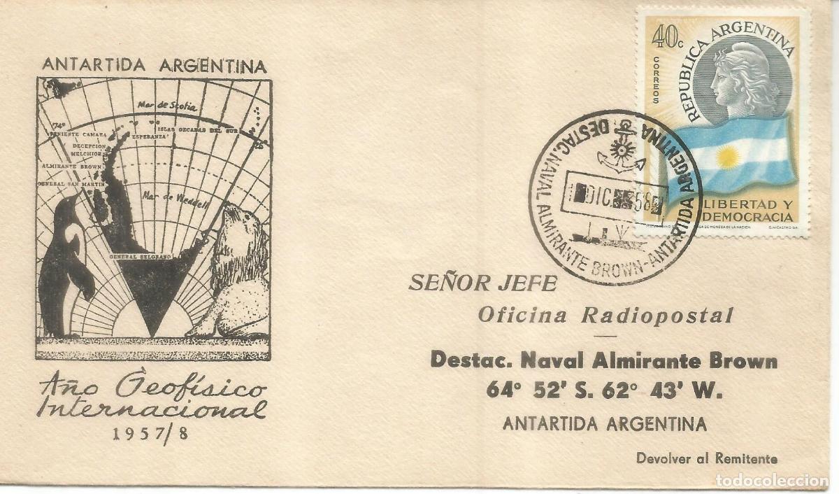 Timbres: ANTARTICA ANTARCTIC ARGENTINA BASE ALMIRANTE BROWN 1958