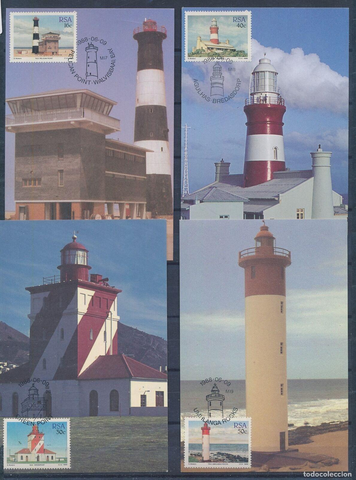 Timbres: SOUTH AFRICA SUDAFRICA 4 MAXIMAS FARO LIGHTOUSE