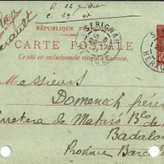 Sellos: ENTERO POSTAL CORDELERIA DOMENECH HNOS. - BADALONA- CARTE POSTALE - CHARLES THOMAS 19111