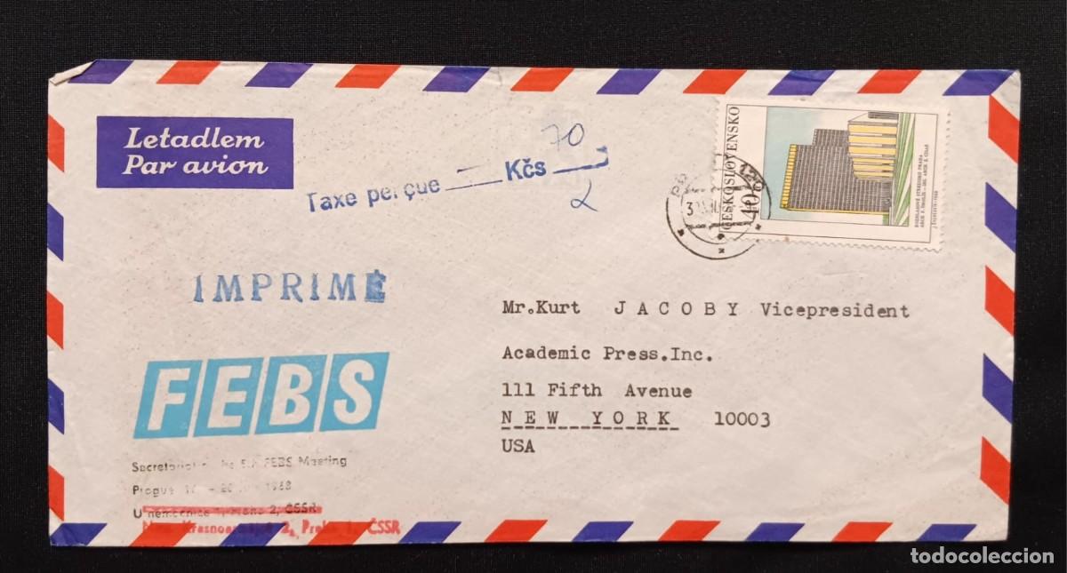 Francobolli: DM)1968, CZECHOSLOVAKIA, LETTER SENT TO U.S.A, AIR MAIL, WITH STAMP INTERNATIONAL PHILATELY EXHIBITI