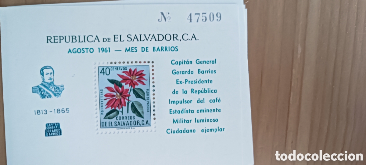 Francobolli: Diez sellos de la Rep&uacute;blica El Salvador 1961