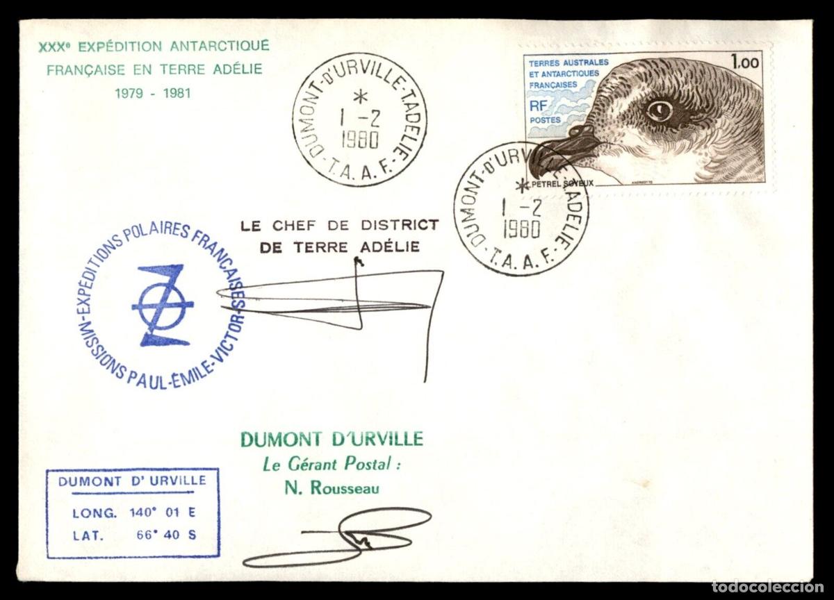 Selos: ANTARTIDA ANTARCTIC TAAF DUMONT D&acute;URVILLE 1980 PETREL AVE PAJARO BIRD