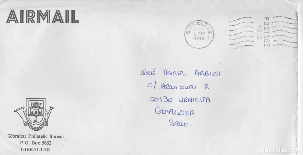 Sellos: GIBRALTAR CC POSTAGE PAID 1989 - Foto 1