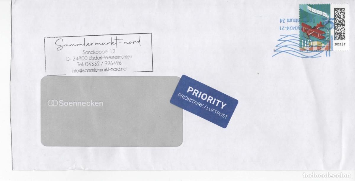 Sellos: ALEMANIA BRIEFZENTRUM 24 AVION PLANE QR CODE - Foto 1