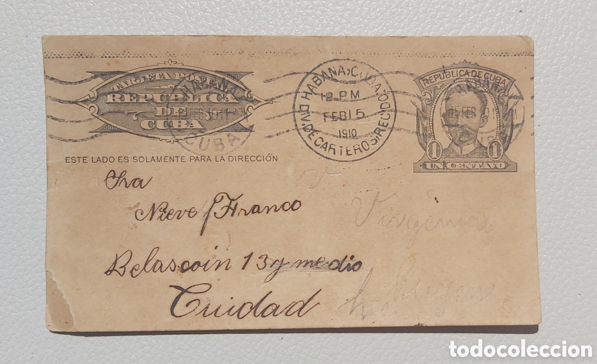 Sellos: TARGETA POSTAL CUBA 1910 - Foto 1