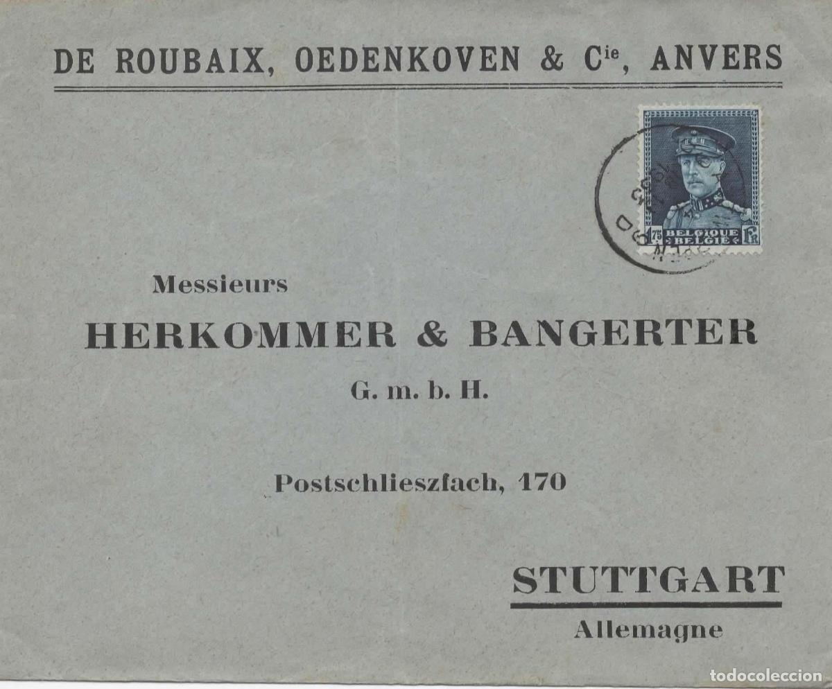 Sellos: BELGICA ANVERS A STUTTGART 1933 - Foto 1