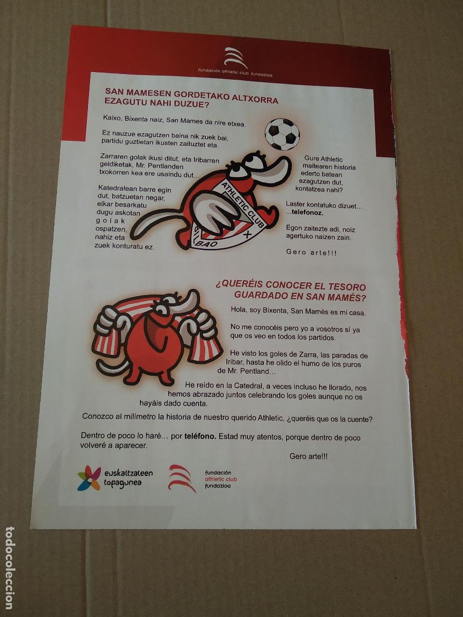 Francobolli: HOJA REVISTA ATHLETIC CLUB BILBAO FUNDACION TEIXEIRA VITIENESEK VETERANOS IBAI GOMEZ 2017
