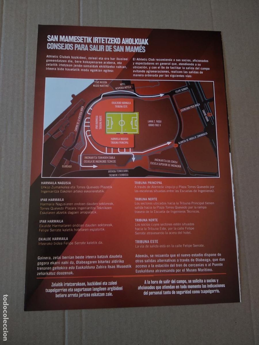 Briefmarken: HOJA REVISTA ATHLETIC CLUB BILBAO CONSEJOS PARA SALIR DE SAN MAMES PATROCINADORES