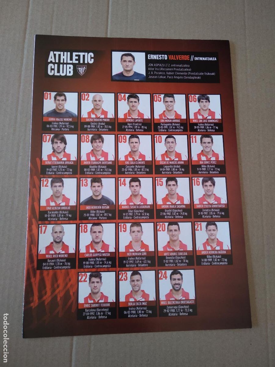Briefmarken: HOJA REVISTA ATHLETIC CLUB BILBAO EQUIPO PLANTILLA PUBLICIDAD SEAT