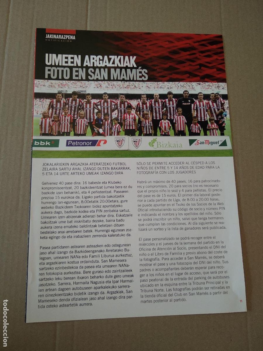 Briefmarken: HOJA REVISTA ATHLETIC CLUB BILBAO FOTO EN SAN MAMES NUEVA TIENDA