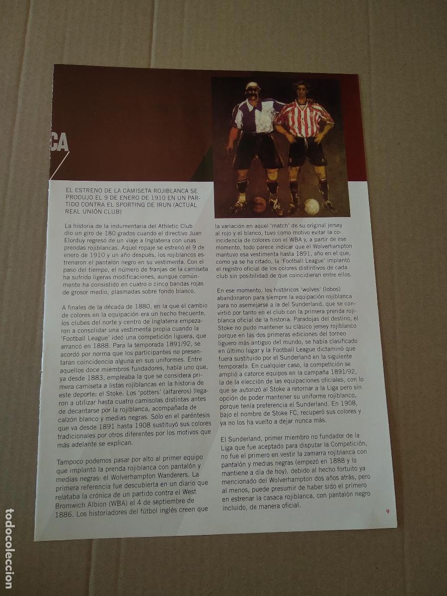 Briefmarken: HOJA REVISTA ATHLETIC CLUB BILBAO ESTRENO CAMISETA ROJIBLANCO PUBLICIDAD GEYSE