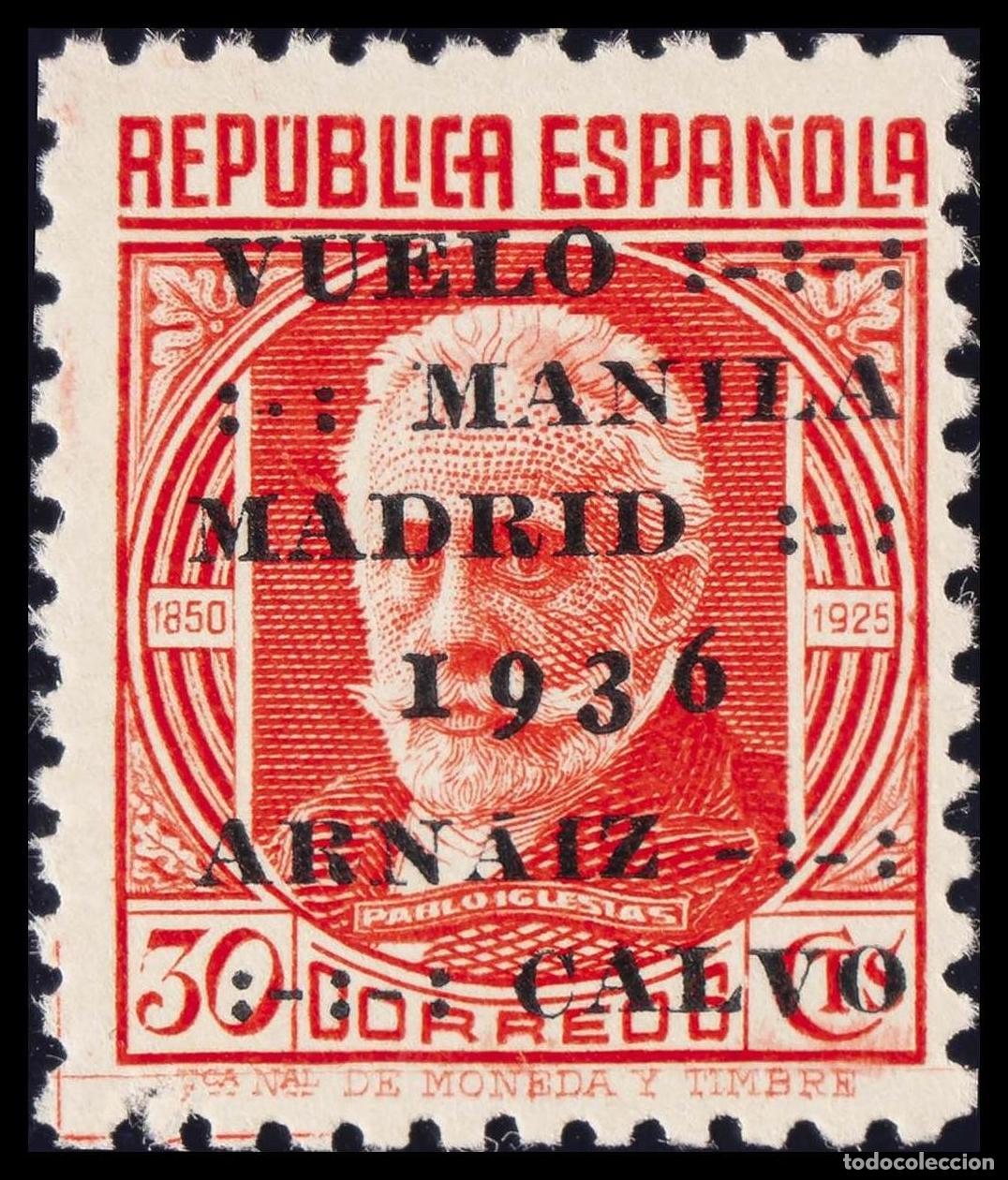 Timbres: 1&ordm; y 2&ordm; Centenario. &#9733;&#9733; 741. 1936. 30 cts rojo. MAGNIFICO. Edifil 2020: 15 Euros