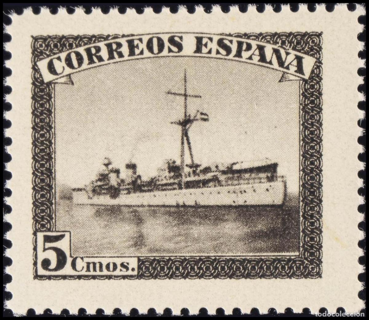 Stamps: 1&ordm; y 2&ordm; Centenario. &#9733;&#9733; SH849F. 1938. 5 cts casta&ntilde;o, procedente de la hoja bloque. MAGNIF