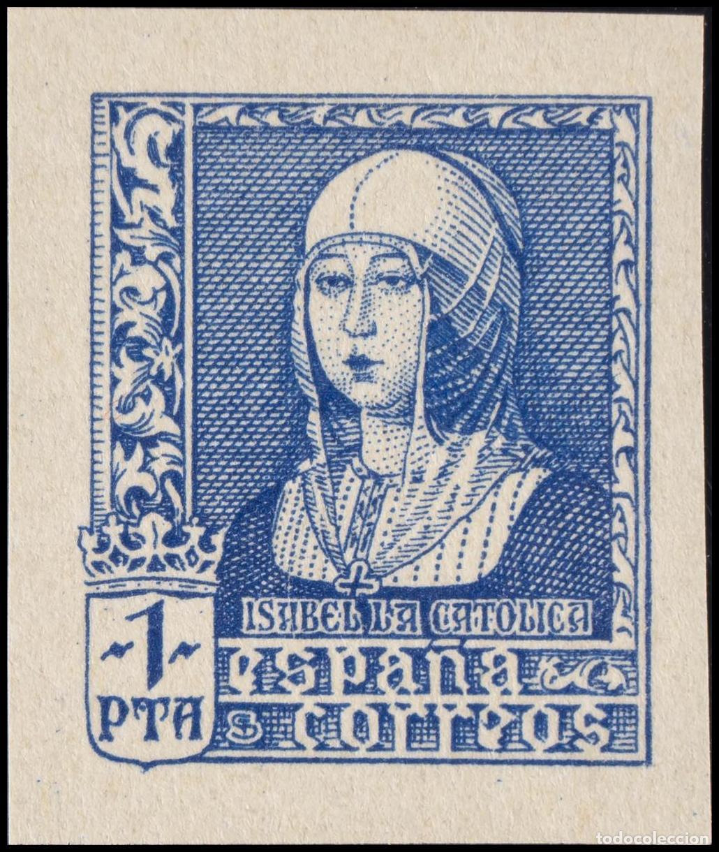 Stamps: 1&ordm; y 2&ordm; Centenario. &#9733;&#9733; 860s. 1938. 1 pts azul. SIN DENTAR. MAGNIFICO. Edifil 2015: 120 E
