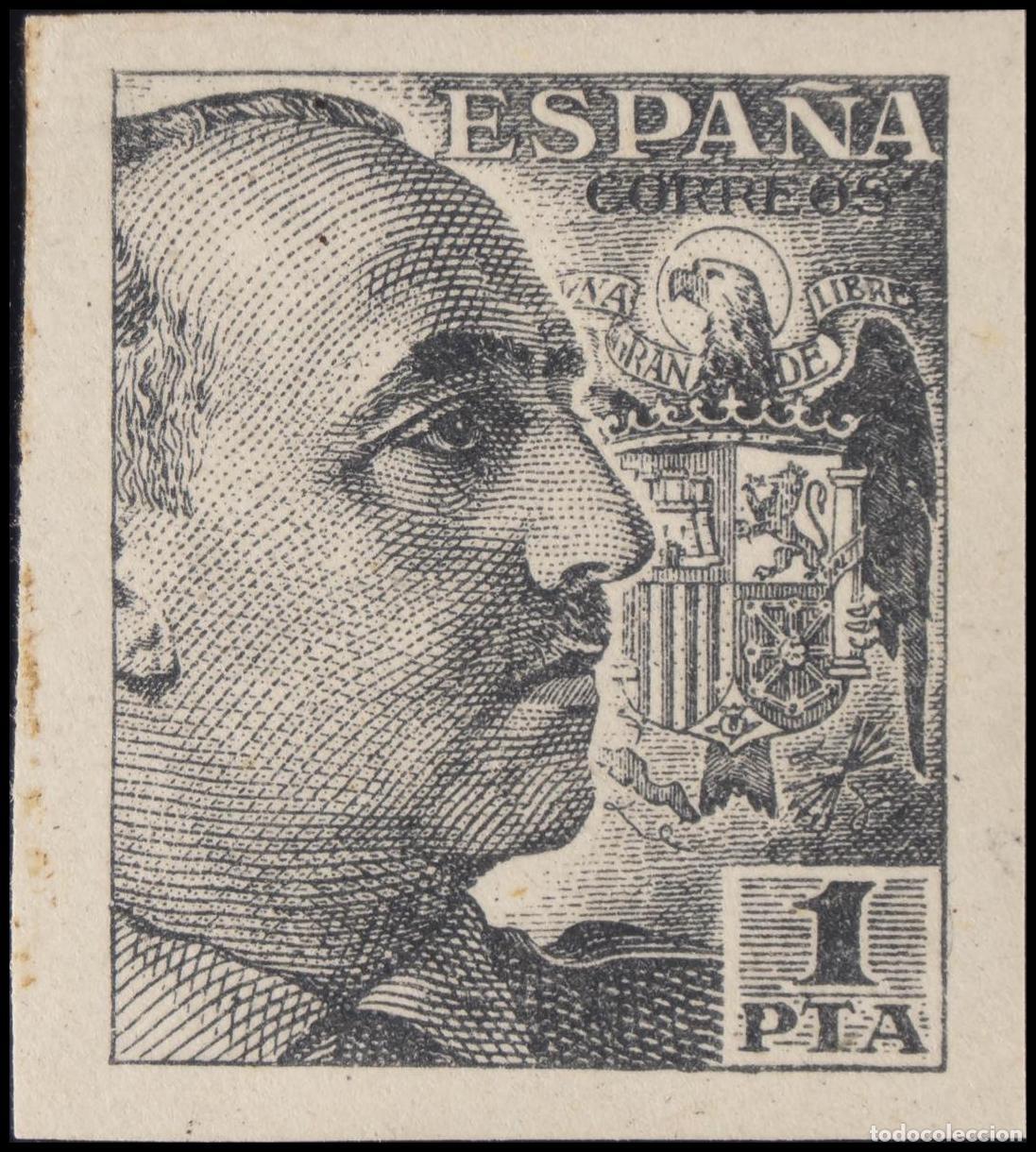 Stamps: 1&ordm; y 2&ordm; Centenario. &#9733;&#9733; 930s. 1940. 1 pts negro. SIN DENTAR. MAGNIFICO. Edifil 2020: 96 E