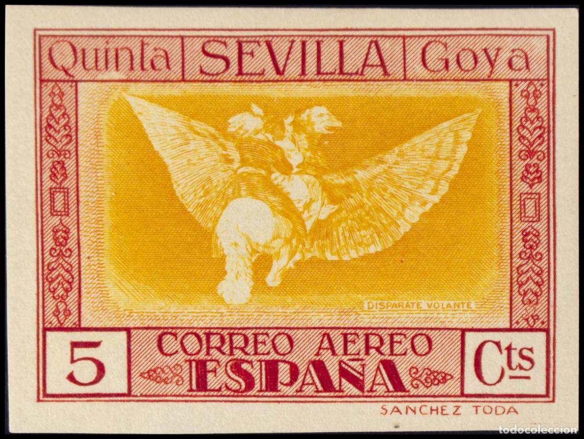 Briefmarken: 1&ordm; y 2&ordm; Centenario. &#9733; 518s. 1930. 5 cts rojo y amarillo. SIN DENTAR. MAGNIFICO. Edifil 2015: 4