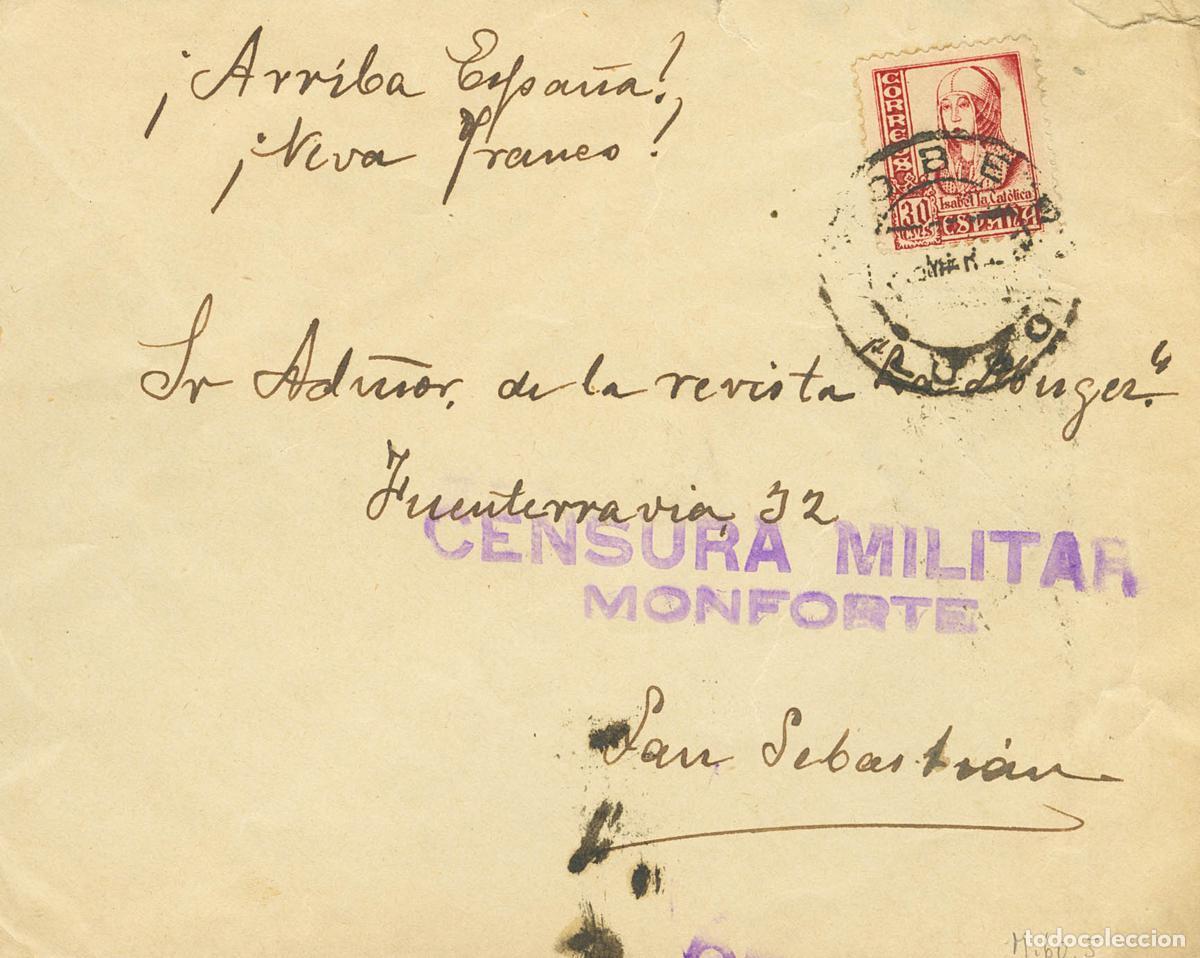 Francobolli: Zona Nacional. Censura Militar Bando Nacional. Guerra Civil. Censura Militar Bando Nacional. CENSURA