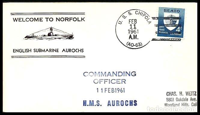 Briefmarken: GRAN BRETA&Ntilde;A 1961 SUBMARINO HMS AUROCHS EN NORFOLK