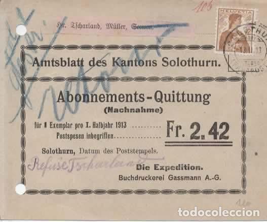 Sellos: SUIZA 1913 SOLOTHURN - Foto 1