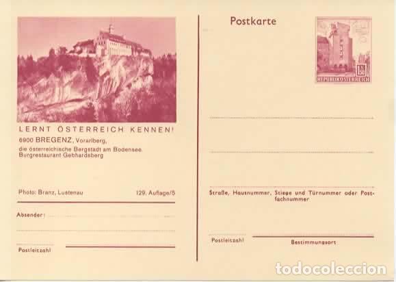 Sellos: AUSTRIA ENTERO POSTAL BREGENZ CASTILLO CASTLE - Foto 1