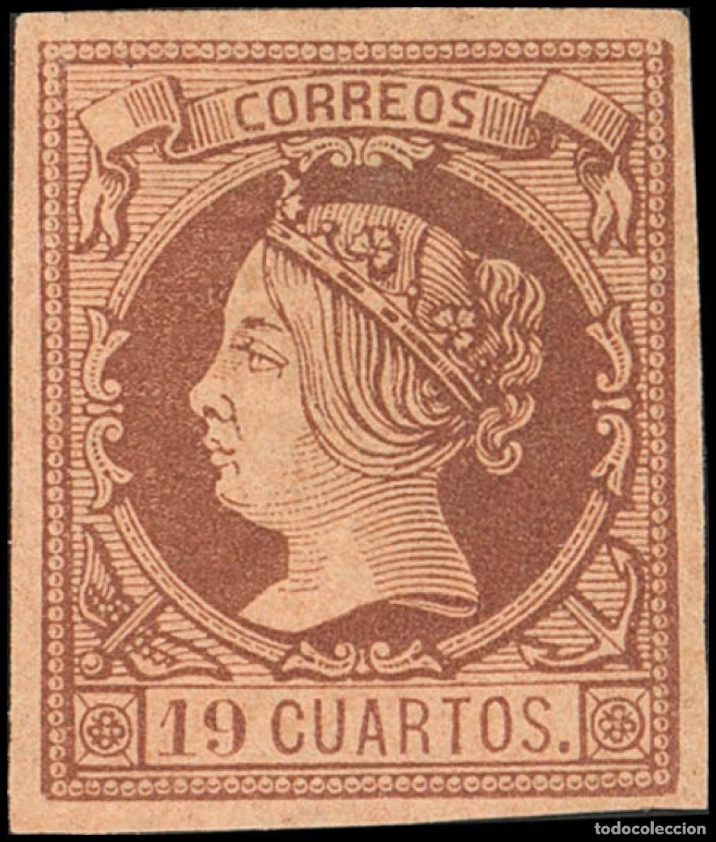Briefmarken: Selecci&oacute;n Trato Privado. (&#9733;) 54. 1860. 19 cuartos casta&ntilde;o. M&aacute;rgenes grandes y color intenso. M