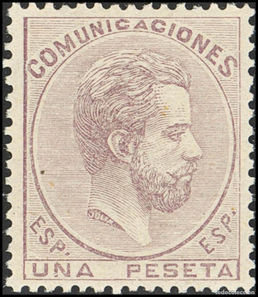 Briefmarken: Selecci&oacute;n Trato Privado. &#9733;&#9733; 127. 1872. 1 pts lila. Excelente centraje. MAGNIFICO.