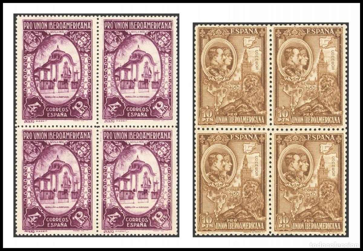 Stamps: Selecci&oacute;n Trato Privado. &#9733;&#9733; 566/82(4). 1930. Serie completa, bloque de cuatro. Centraje