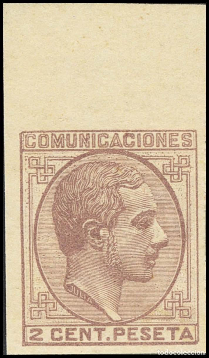 Briefmarken: Selecci&oacute;n Trato Privado. &#9733; 190s. 1878. 2 cts malva, borde de hoja. SIN DENTAR. MAGNIFICO Y PIE