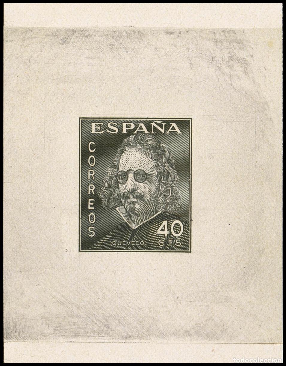 Stamps: Selecci&oacute;n Trato Privado. (&#9733;) 989P. 1945. 40 cts negro. PRUEBA DE PUNZON. MAGNIFICA Y RARA, NO