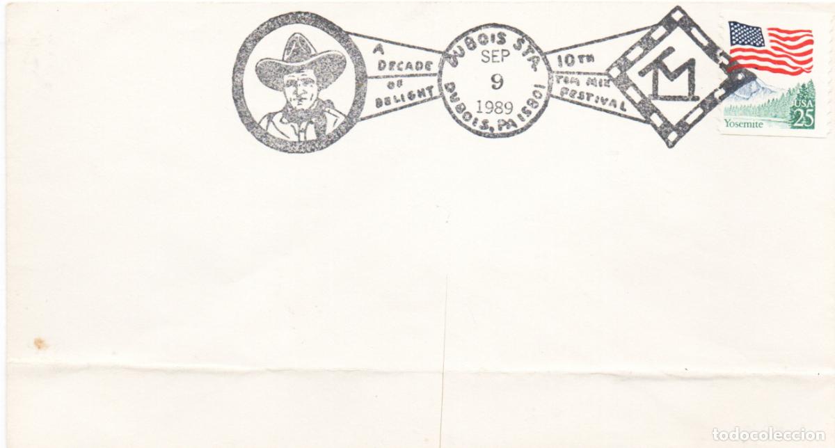 Sellos: ESTADOS UNIDOS, FESTIVAL TOM IX, CINE, MATASELLO DE DUBOIS, PASADENA DEL 9-9-1989