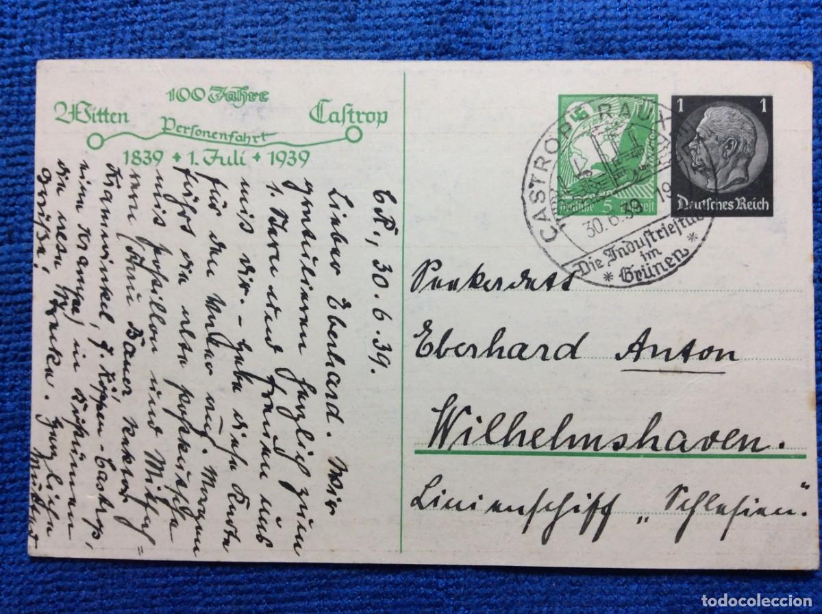 Sellos: ALEMANIA III REICH 1939 ENTERO POSTAL DE EMISI&Oacute;N PRIVADA CIRCULADO (1BBZ52)