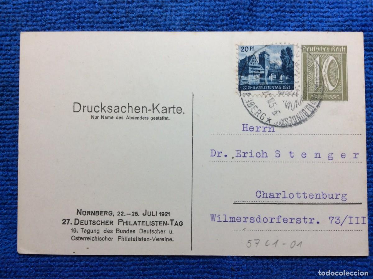 Sellos: ALEMANIA 1921 ENTERO POSTAL DE EMISI&Oacute;N PRIVADA (1BBZ57)