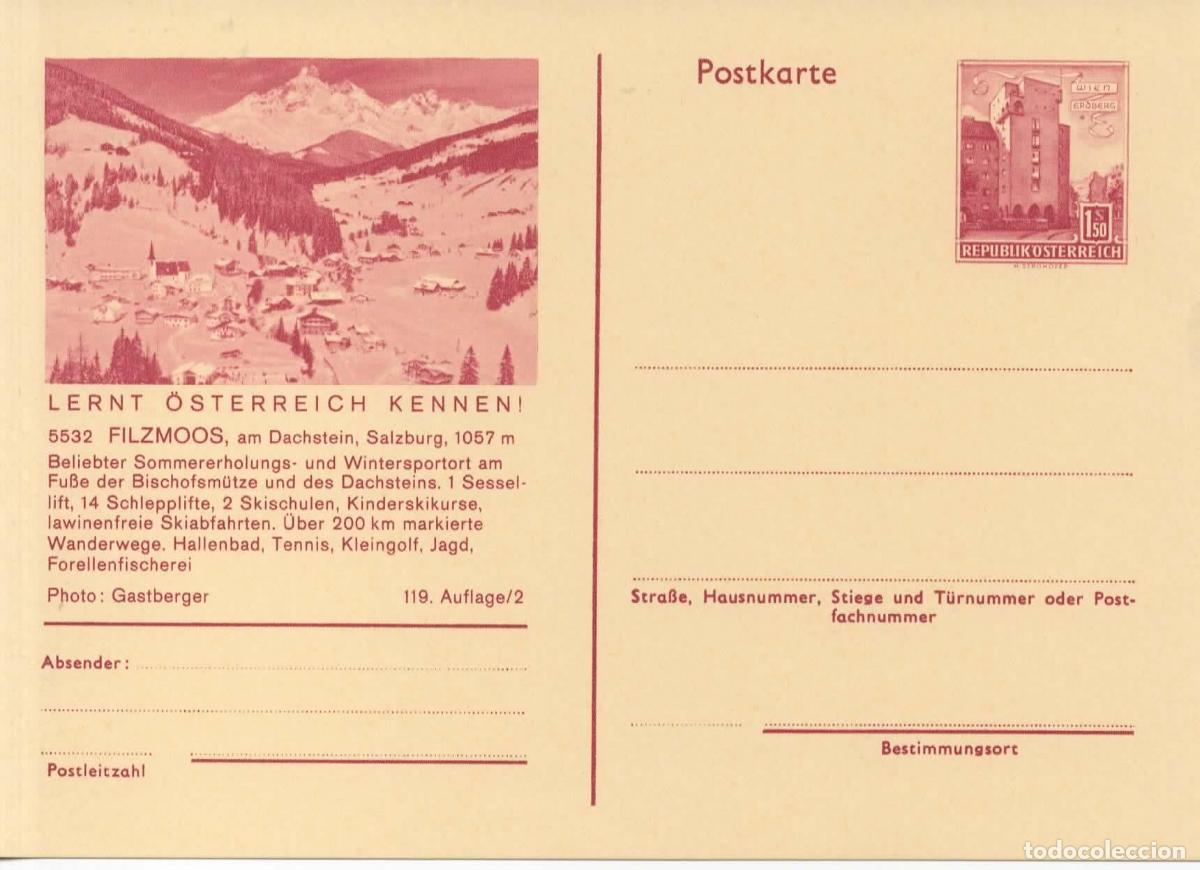 Sellos: AUSTRIA ENTERO POSTAL FILZMOOS SALZBURG GOLF SKI TENNIS