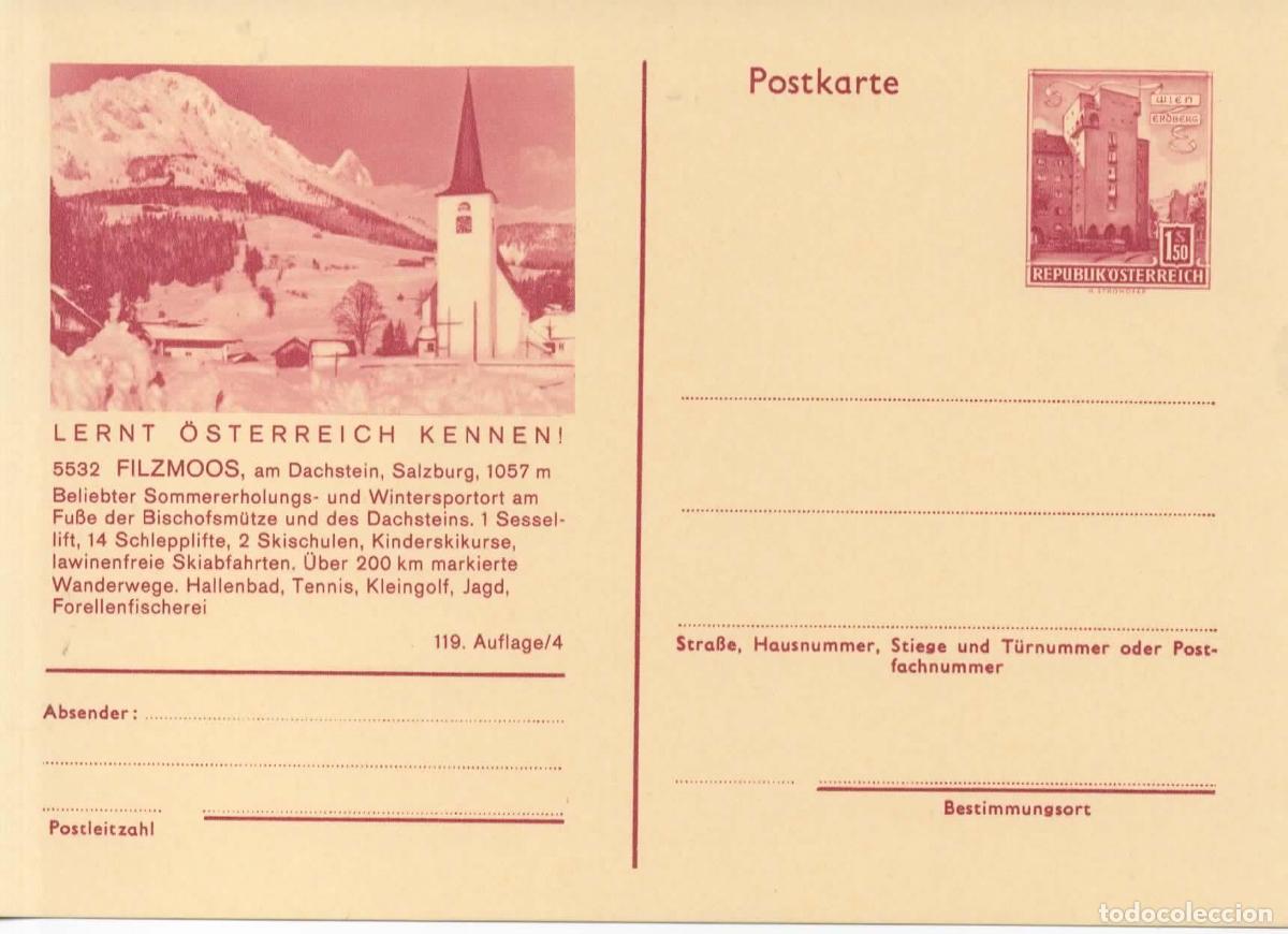 Sellos: AUSTRIA ENTERO POSTAL FILZMOOS SALZBURG GOLF SKI TENNIS