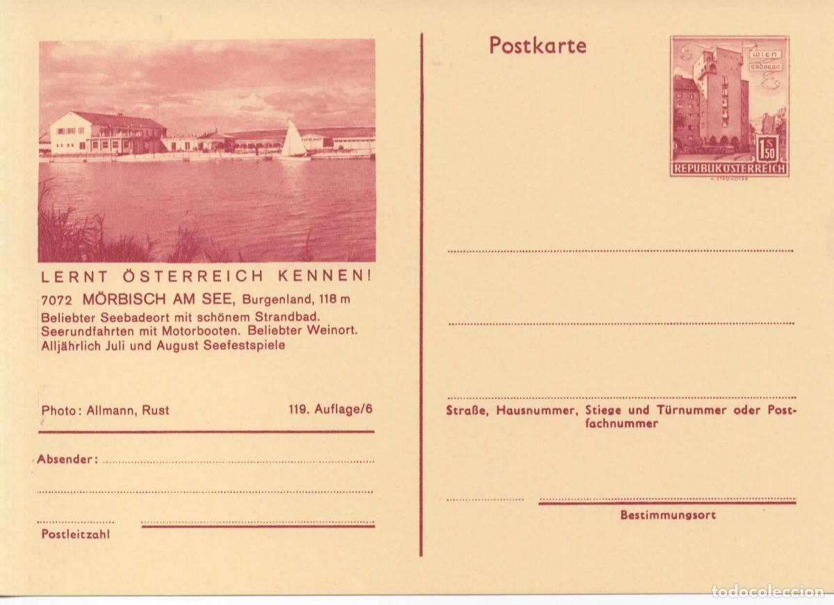 Sellos: AUSTRIA ENTERO POSTAL MORBISCH AM SEE VELA SAIL
