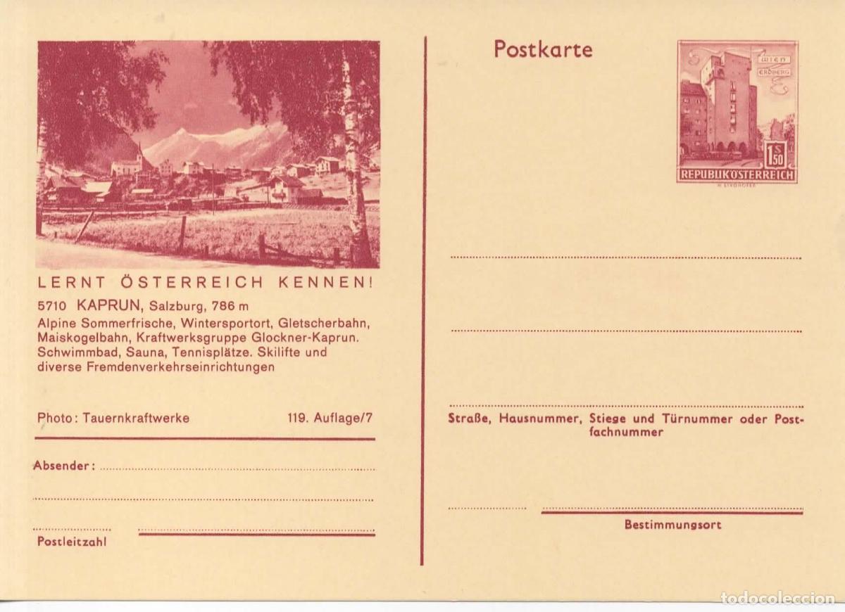 Sellos: AUSTRIA ENTERO POSTAL KAPRUN SALZBURG TENNIS SAUNA
