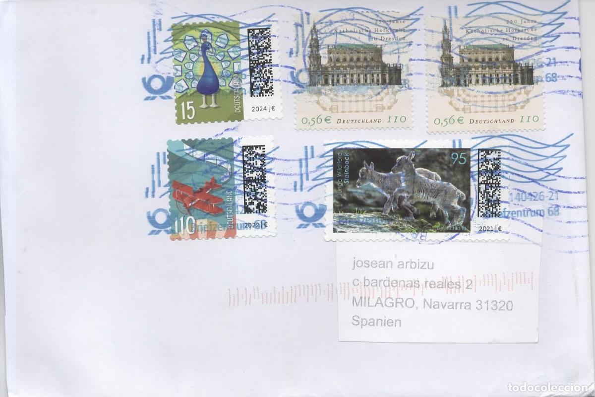 Sellos: ALEMANIA BRIEFZENTRUM 68 IGLESIA CHURCH DRESDEN OVEJA SHEEP