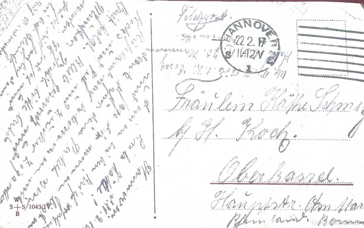 Sellos: ALEMANIA WW1 CORREO MILITAR FELDPOST HANNOVER 1917 A OBERKASSEL